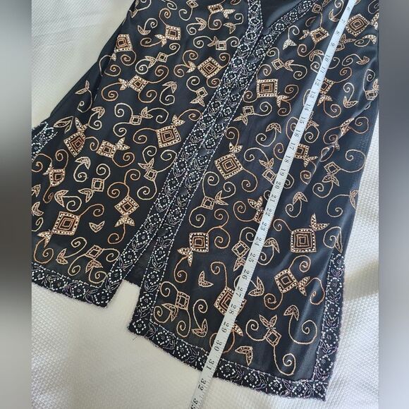 Tan CHHO made in India sequins skirt and cardigan set - Picture 9 of 16